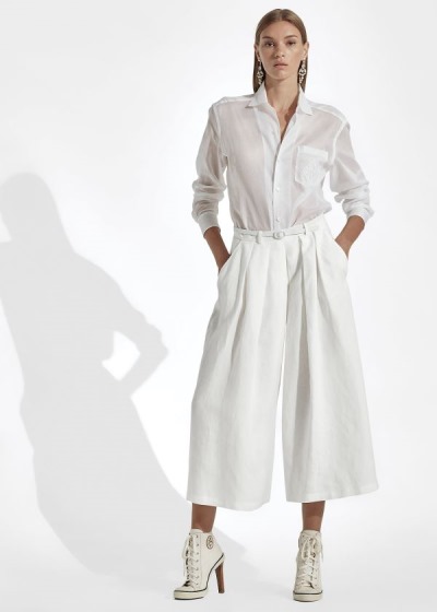 Women's Ralph Lauren Adrianna Linen Wide-Leg Pants | 231849ETB